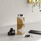 Mid Century Modern Mustard Graphic Water Bottle Gallery Image 4