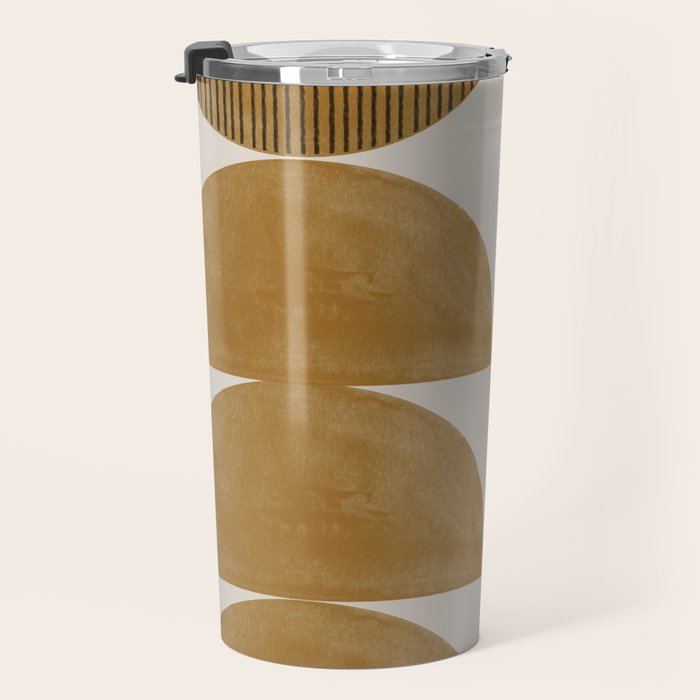 Mid Century Modern Mustard Graphic Travel Mug Gallery Image 3