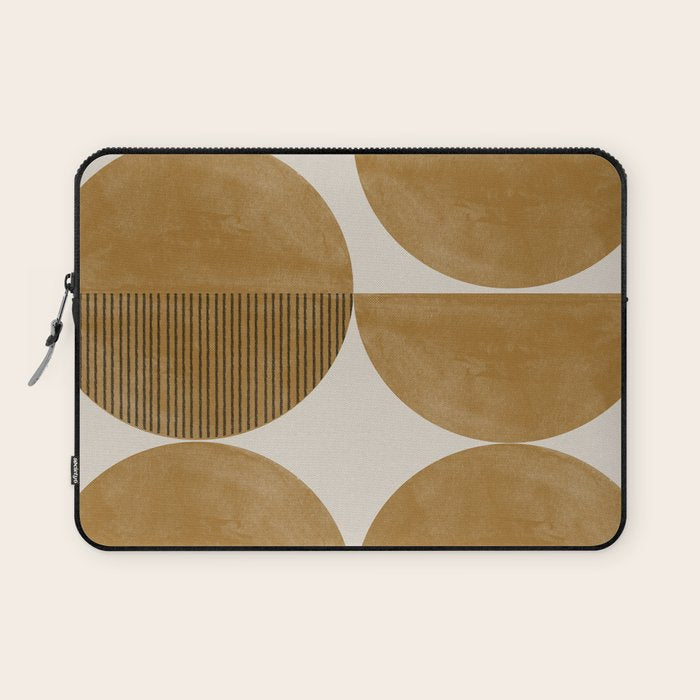 Mid Century Modern Mustard Graphic Laptop Sleeve Gallery Image 1