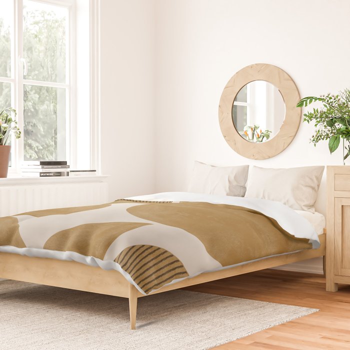 Mid Century Modern Mustard Graphic Duvet Cover Gallery Image 2