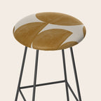 Mid Century Modern Mustard Graphic Stool Gallery Image 2