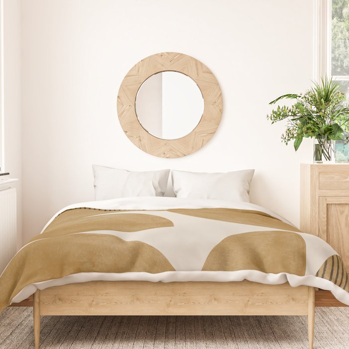 Mid Century Modern Mustard Graphic Duvet Cover Gallery Image 3