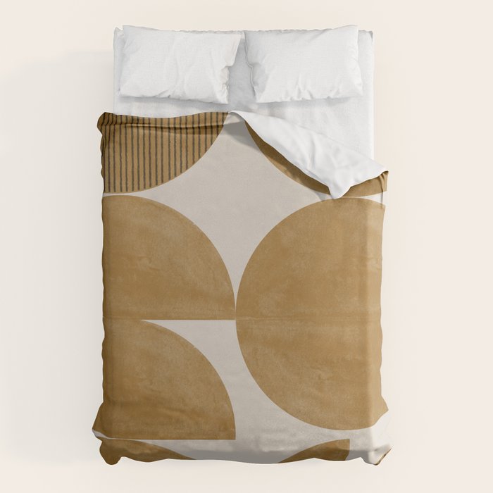 Mid Century Modern Mustard Graphic Duvet Cover Gallery Image 6