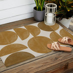 Mid Century Modern Mustard Graphic Outdoor Rug Gallery Image 2