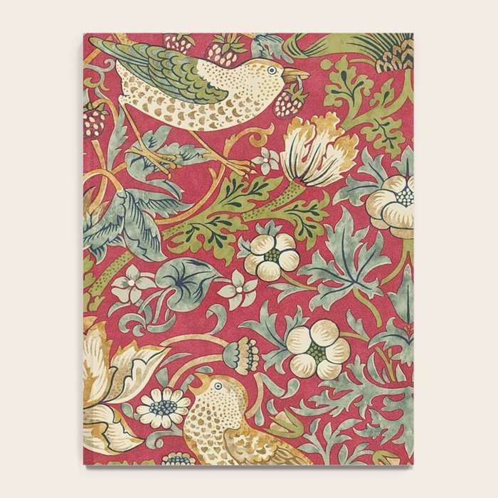 William Morris Vintage Strawberry Thief Red Crimson Slate Notebook Gallery Image 4