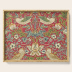 William Morris Vintage Strawberry Thief Red Crimson Slate Serving Tray Gallery Image 1
