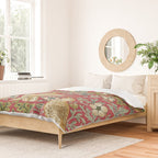 William Morris Vintage Strawberry Thief Red Crimson Slate Duvet Cover Gallery Image 2