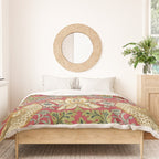 William Morris Vintage Strawberry Thief Red Crimson Slate Duvet Cover Gallery Image 3