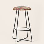 William Morris Vintage Strawberry Thief Red Crimson Slate Stool Gallery Image 1