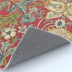 William Morris Vintage Strawberry Thief Red Crimson Slate Rug Gallery Image 4