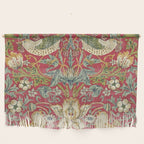 William Morris Vintage Strawberry Thief Red Crimson Slate Wall Hanging Gallery Image 1