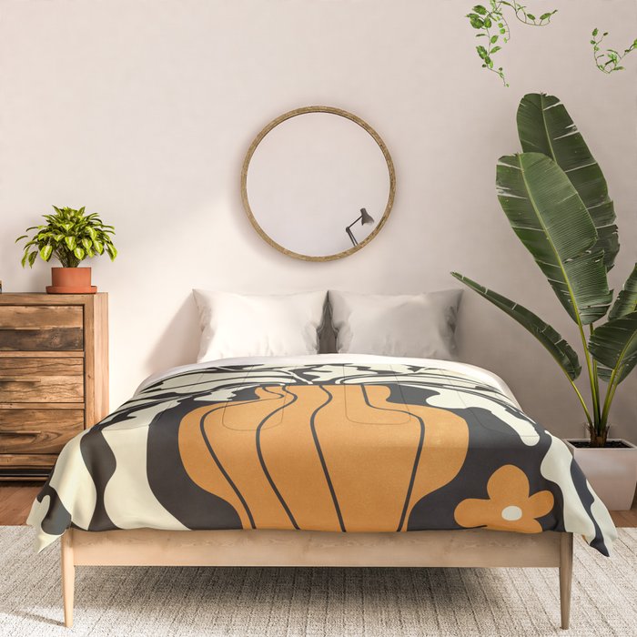 Golden Vase 02 | Summer Bloom: Matisse Night Edition Comforter Gallery Image 3