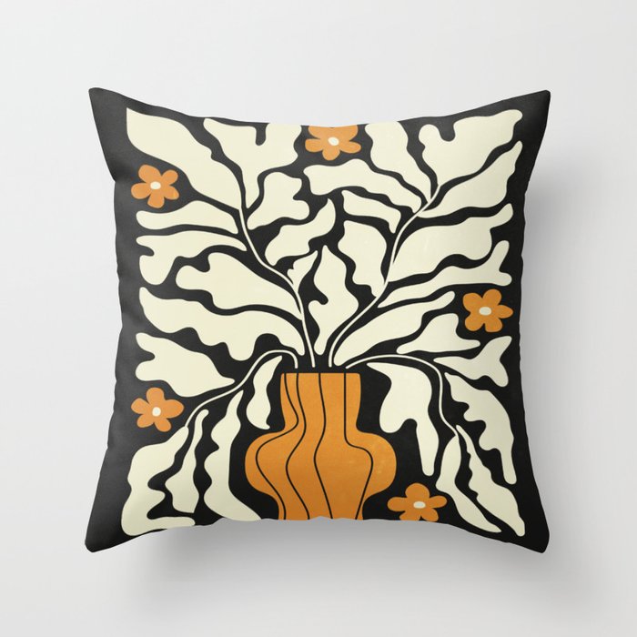 Golden Vase 02 | Summer Bloom: Matisse Night Edition Throw Pillow Gallery Image 6