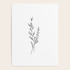 Minimal Wildflower Line Art Branch Poster Gallery Image 4