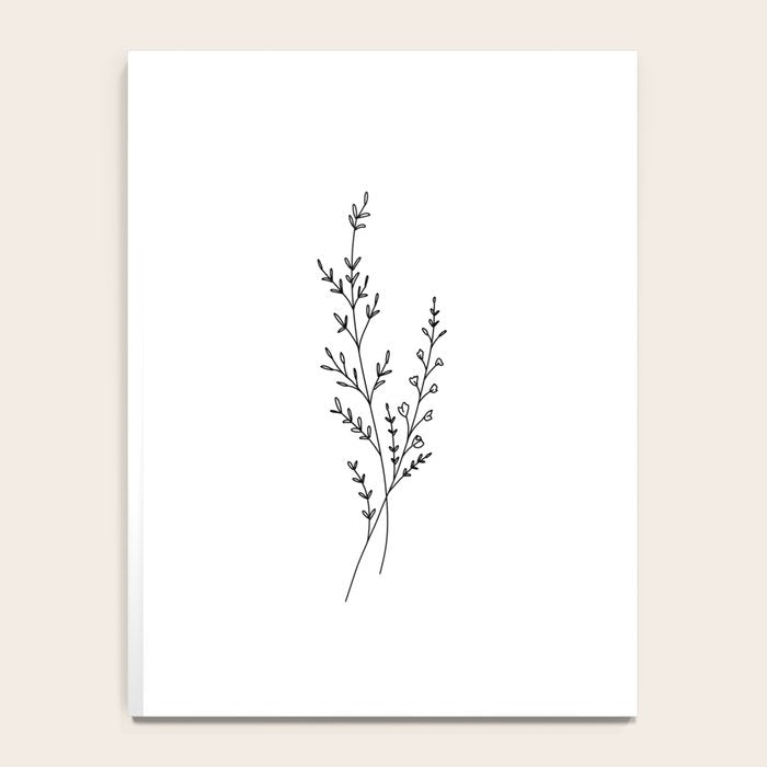 Minimal Wildflower Line Art Branch Notebook Gallery Image 4