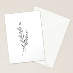 Minimal Wildflower Line Art Branch Stationery Card Gallery Image 2