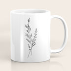 Minimal Wildflower Line Art Branch Coffee Mug Gallery Image 1