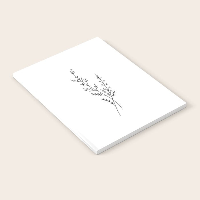 Minimal Wildflower Line Art Branch Notebook Gallery Image 2