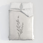 Minimal Wildflower Line Art Branch Duvet Cover Gallery Image 6