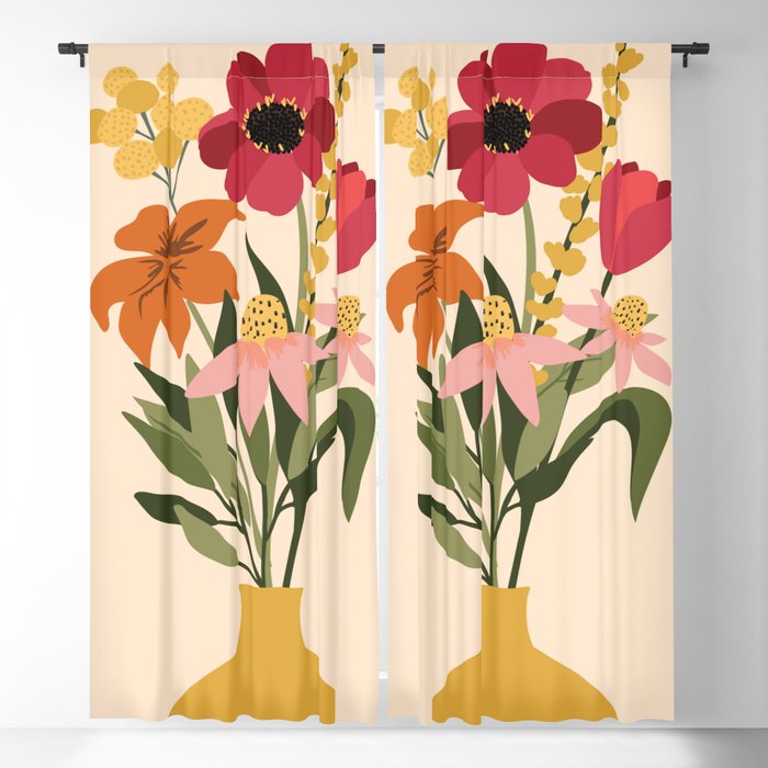 Fresh Cut Cottage Flowers Window Curtain Gallery Image 1