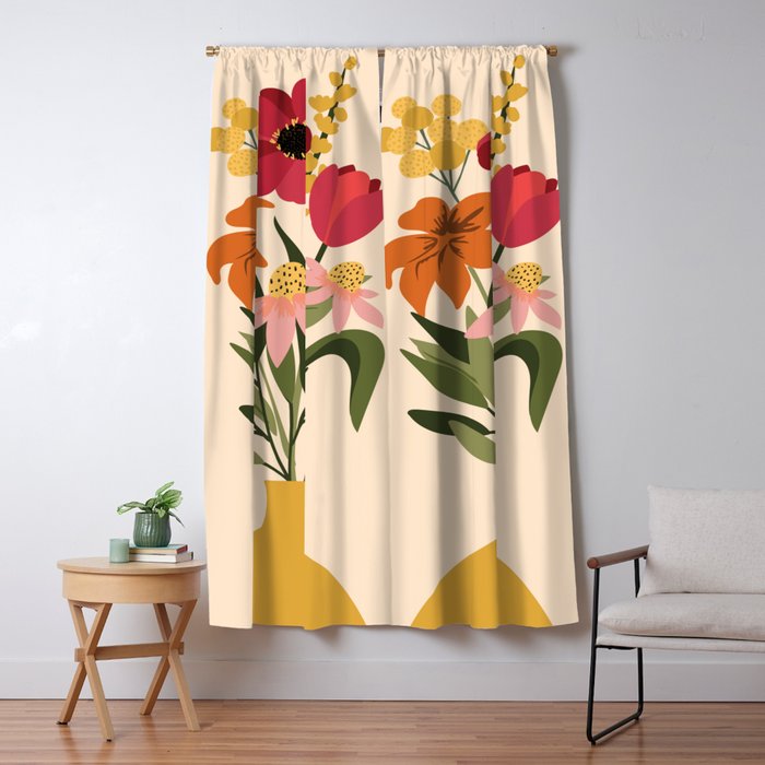 Fresh Cut Cottage Flowers Window Curtain Gallery Image 5