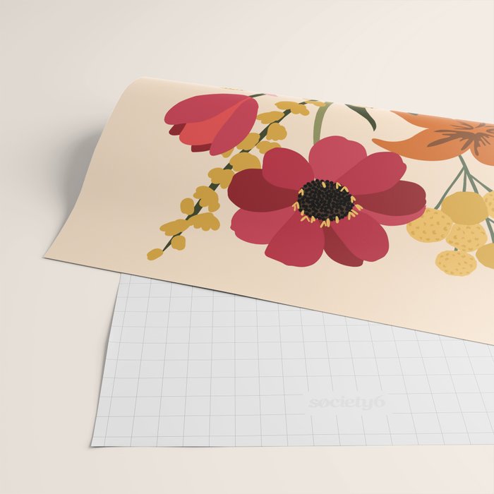 Fresh Cut Cottage Flowers Wrapping Paper Gallery Image 2