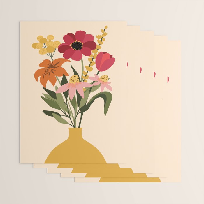 Fresh Cut Cottage Flowers Wrapping Paper Gallery Image 3