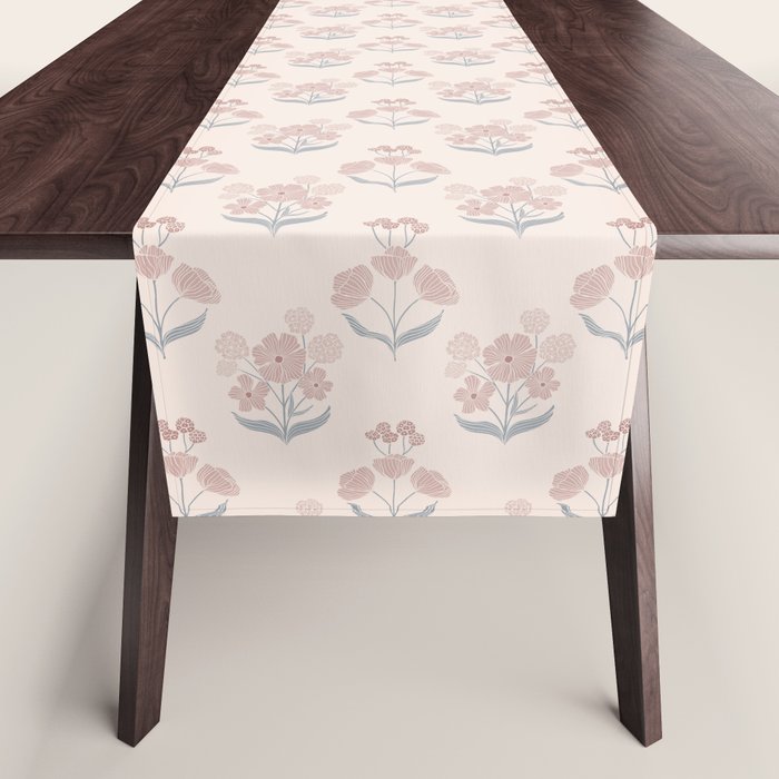 Dusty Rose Classic Floral Table Runner Gallery Image 1