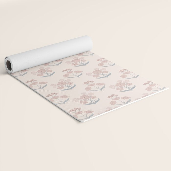 Dusty Rose Classic Floral Yoga Mat Gallery Image 2