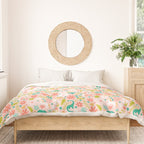 Dinosaurs + Unicorns in Pink + Teal Duvet Cover Gallery Image 3