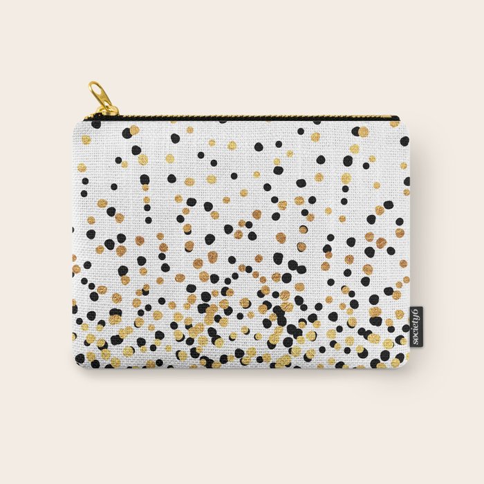 Floating Dots - Black and Gold on White Carry All Pouch Gallery Image 1