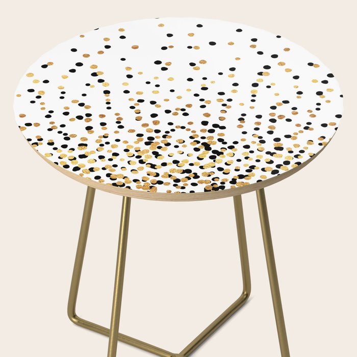 Floating Dots - Black and Gold on White Side Table Gallery Image 2