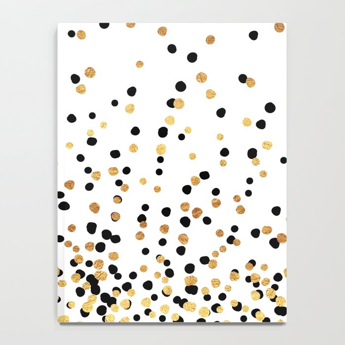Floating Dots - Black and Gold on White Notebook Gallery Image 4