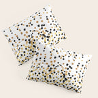 Floating Dots - Black and Gold on White Pillow Sham Gallery Image 3