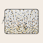 Floating Dots - Black and Gold on White Laptop Sleeve Gallery Image 1
