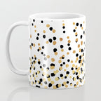 Floating Dots - Black and Gold on White Coffee Mug Gallery Image 3