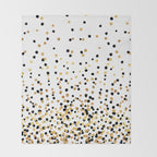 Floating Dots - Black and Gold on White Throw Blanket Gallery Image 2
