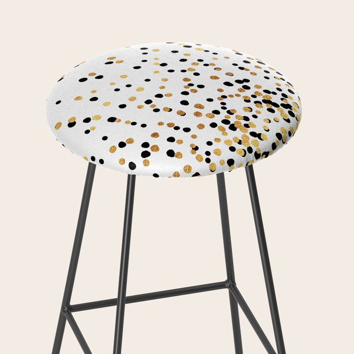 Floating Dots - Black and Gold on White Stool Gallery Image 2