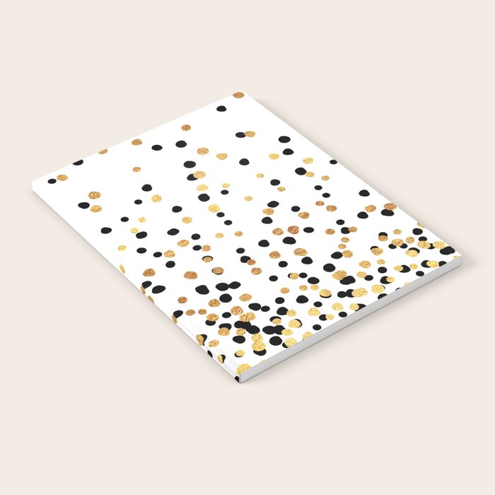 Floating Dots - Black and Gold on White Notebook Gallery Image 2
