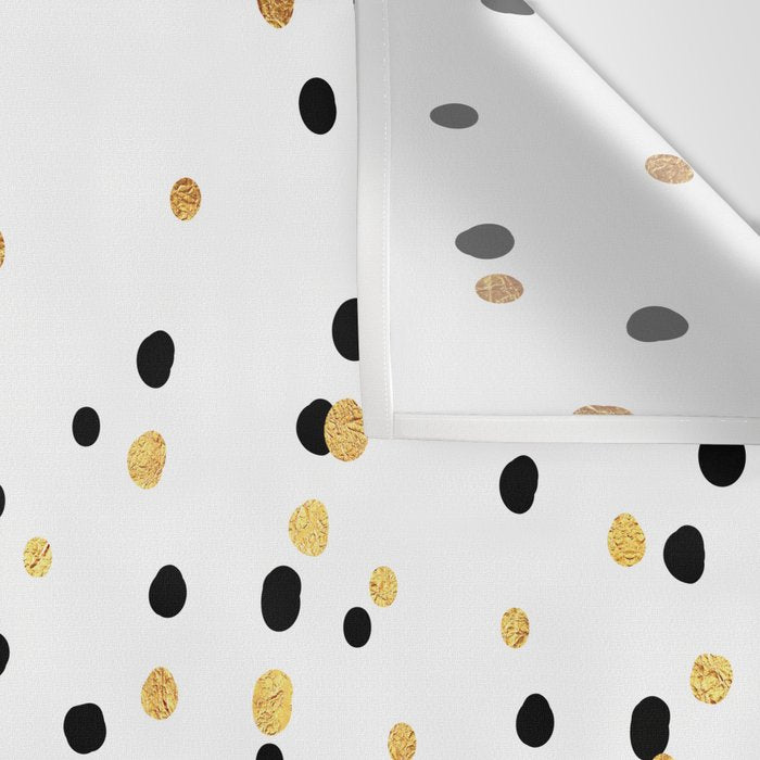 Floating Dots - Black and Gold on White Wall Tapestry Gallery Image 3