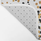 Floating Dots - Black and Gold on White Bath Mat Gallery Image 2