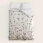 Floating Dots - Black and Gold on White Comforter Gallery Image 6
