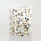 Floating Dots - Black and Gold on White Coffee Mug Gallery Image 4