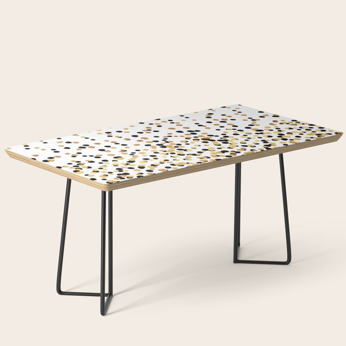 Floating Dots - Black and Gold on White Coffee Table Gallery Image 1