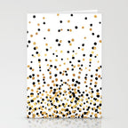 Floating Dots - Black and Gold on White Stationery Card Gallery Image 2