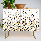 Floating Dots - Black and Gold on White Credenza Gallery Image 1