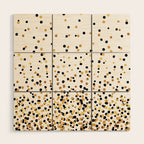 Floating Dots - Black and Gold on White Wood Wall Art Gallery Image 1