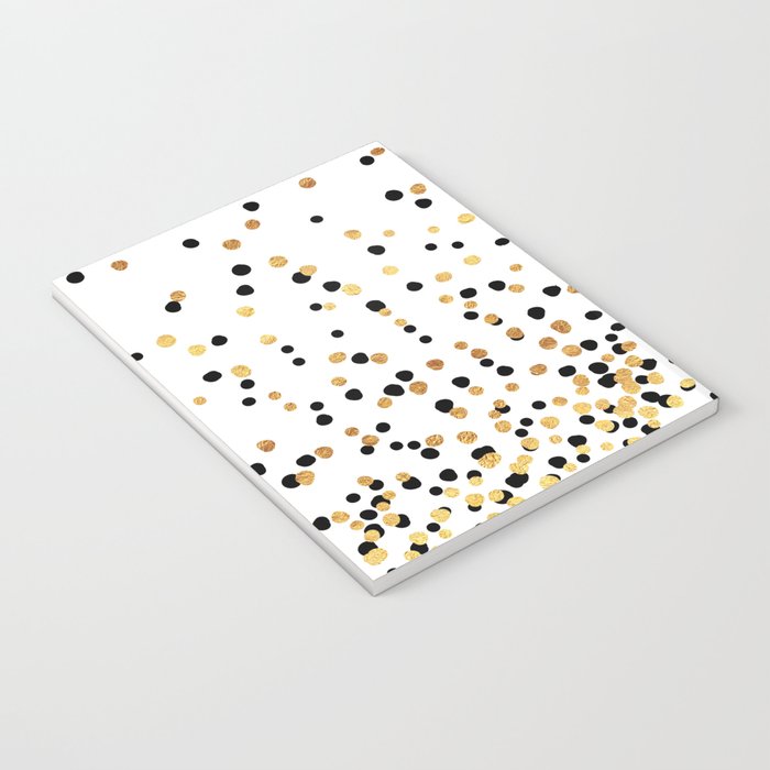 Floating Dots - Black and Gold on White Notebook Gallery Image 3