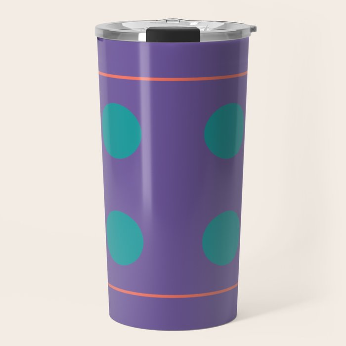 Retro Geometric Circle Grid Travel Mug Gallery Image 1
