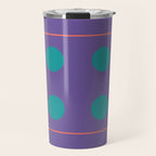 Retro Geometric Circle Grid Travel Mug Gallery Image 1